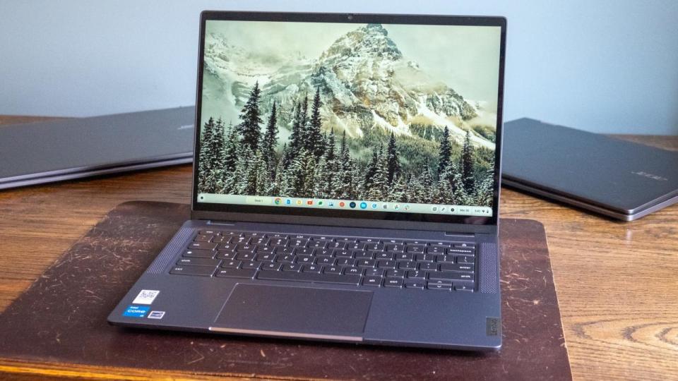 The Lenovo IdeaPad Flex 5i Chromebook Plus laptop.