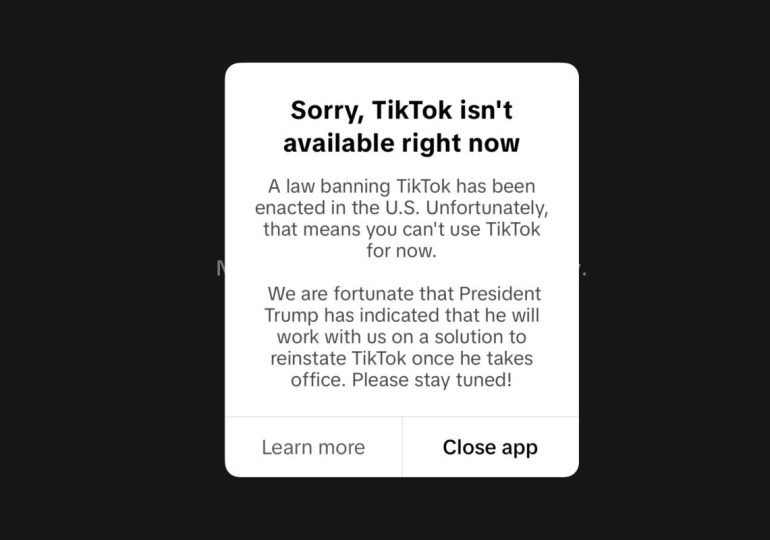 TikTok is no longer available in the US